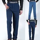 Джинсы мужские однотонные с завышенной талией, свободные