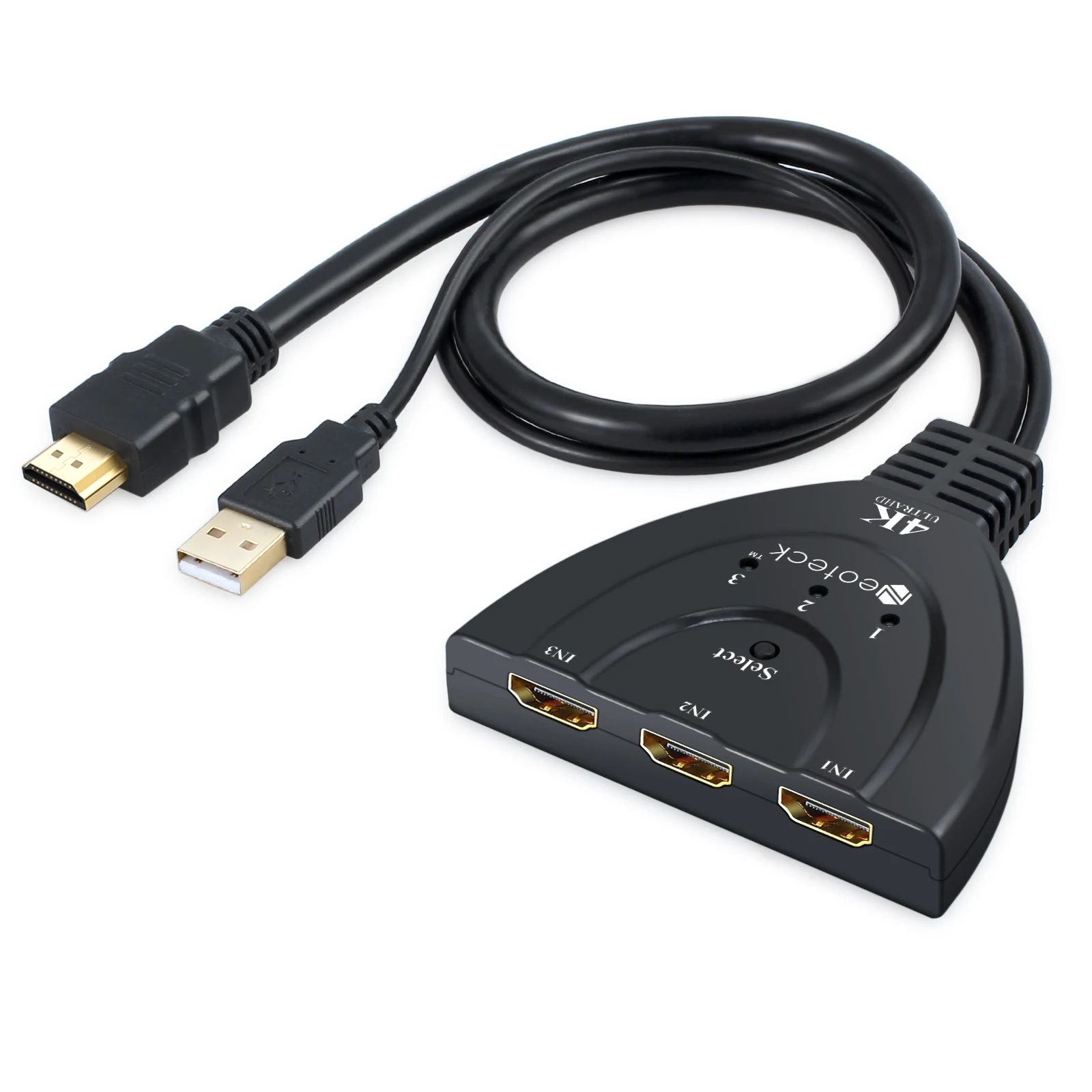Коммутатор LiNKFOR 3 в 1 2160P 4K порта HDMI 2 5 гбит/с 3D 4 разветвитель адаптер с блоком