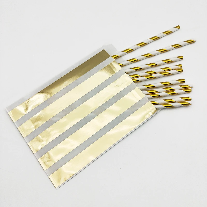 200 шт. 7 видов конструкций золотой серебряный розовый фольга в горошек полоску