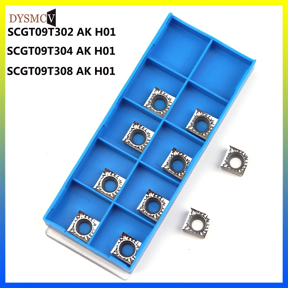 

10pcs SCGT09T302 SCGT09T3024 SCGT09T308 AK H01 Carbide Inserts Round Blade CNC Lathe Cutter Aluminum Copper Machine cutting Tool