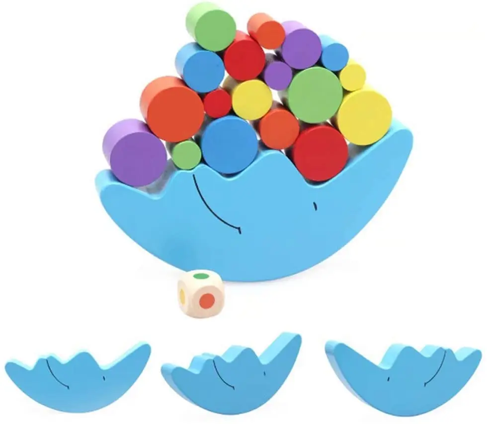 Игрушка Монтессори деревянная в виде Луны развивающая игрушка для детей кубики