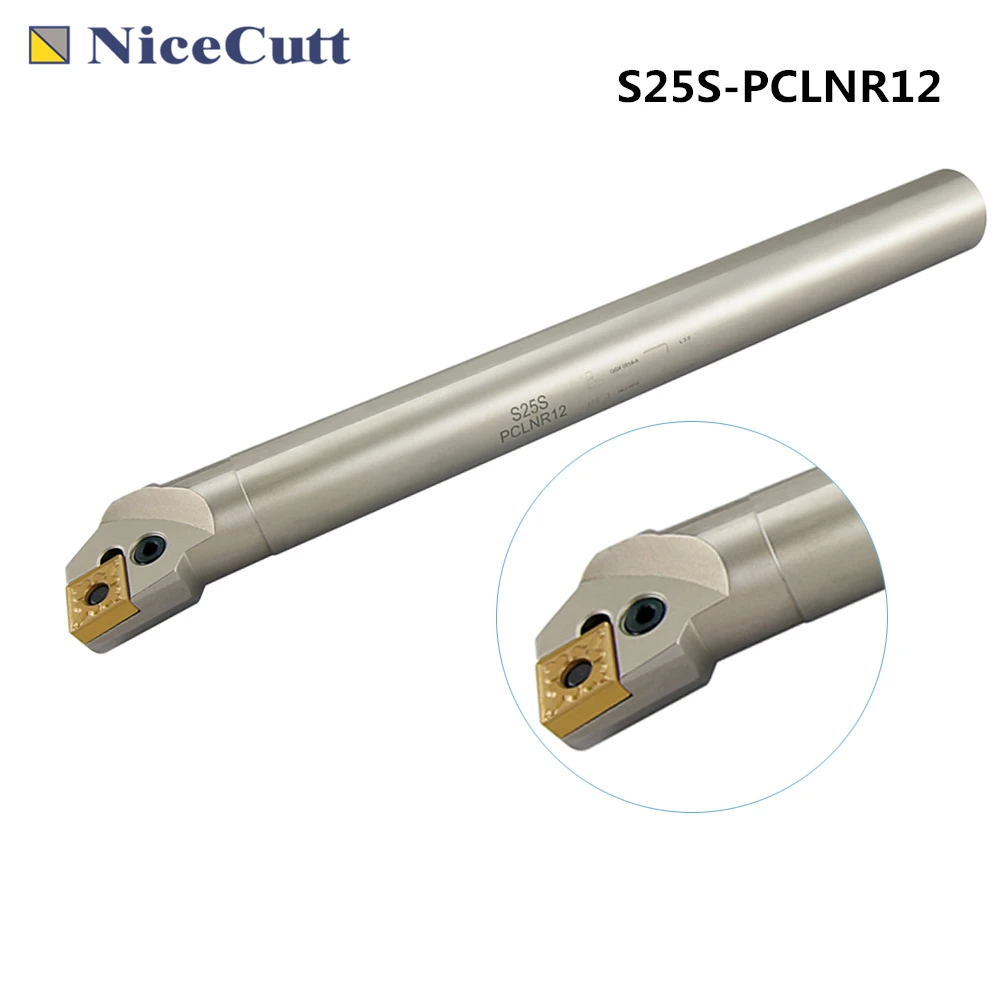 

Nicecutt токарные инструменты S25S-PCLNR12 внутренные поворачивые слишком держатель быстрая смена для CNMG режущая пластина для токарной обработки ле...