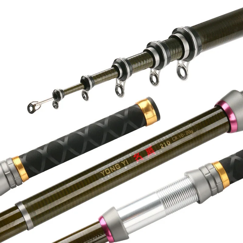 

1.8M 2.1M 2.4M 1.3M 1.5M Telescopic Fishing Rod Short Section Portable High Carbon Mini Ocean Rock Fshing Rod