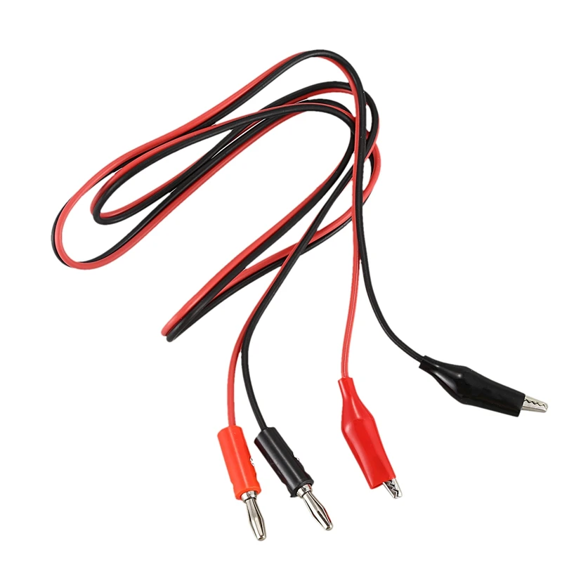 Hot Sale 2 Pair Alligator Test Lead Clip to Male Banana Plug Cord Cable 1M Red+Black | Обустройство дома
