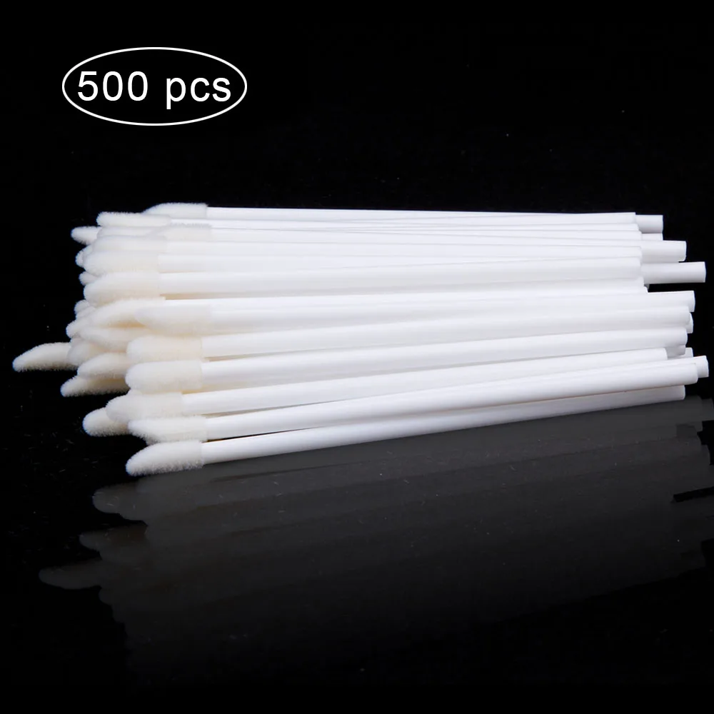 500pcs white 500/1000 шт./компл. одноразовая кисть для губной помады палочка-аппликатор для блеска для макияжа, инструменты, кисти для макияжа для ресниц и бровей аксессуары - Цвет: 500pcs white