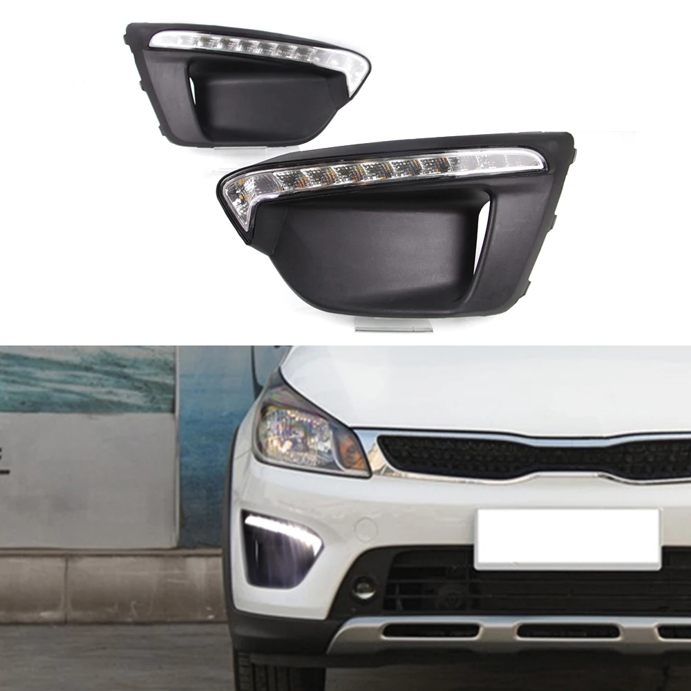 Автомобильные дневные ходовые огни CSGJMY 1 пара 12 В для России KIA RIO X-Line 2018 2019