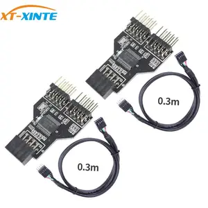 9-контактный разъем USB 1-2 штыревой разъем 9-контактный usb-хаб USB 2,0 9-контактный разъем адаптер для rgb-сплиттера с кабелем 30 см