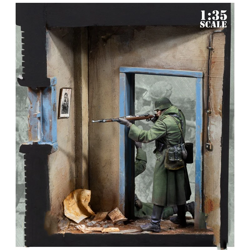 Модель из смолы GK 1/35 военная тема Второй мировой войны (три человека с сценами)