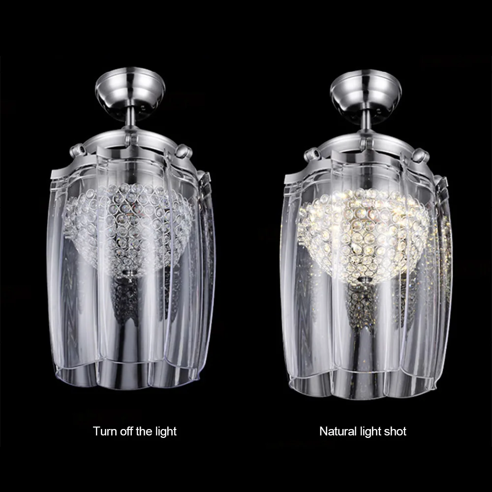 Затемнения 42 дюйма Хрустальный потолочный вентилятор люстра с Дистанционный