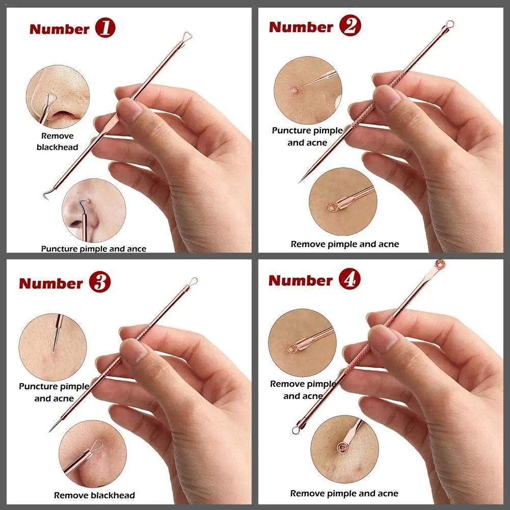 4 шт./компл. иглы для удаления черных точек розового золота инструмент работы с