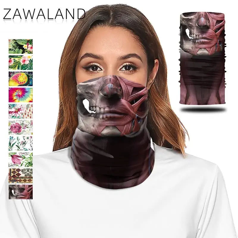 

Zawaland Colorful Women Neck Scarf Anti-UV Half Face Mask Trekking Cycling Tubular Bandana Unisex