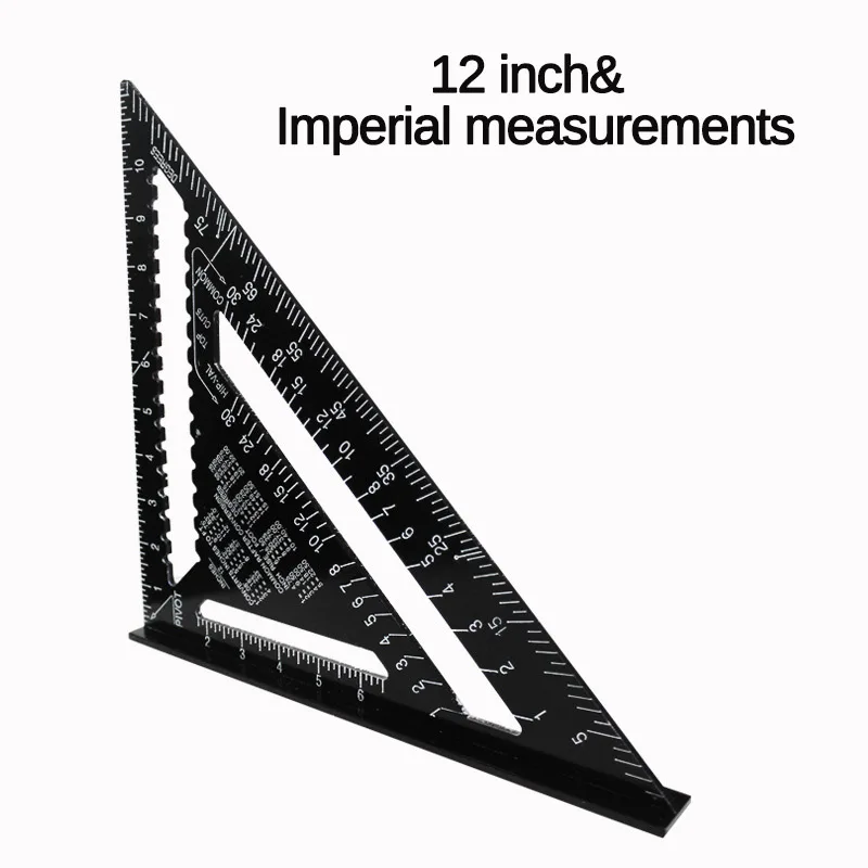 12 inch Imperial " 12" треугольник угломер алюминиевый сплав скорость квадратная измерительная линейка Торцовочная обрамление строительный плотник измерительные инструменты - Цвет: 12 inch Imperial