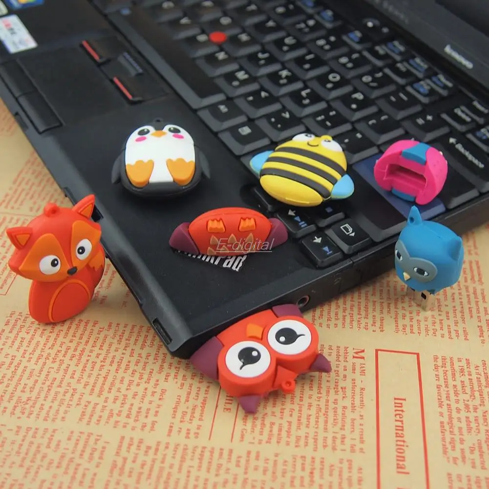 Милый пингвин лиса флеш-накопитель с мультяшным рисунком usb 64 ГБ 32 u-диск