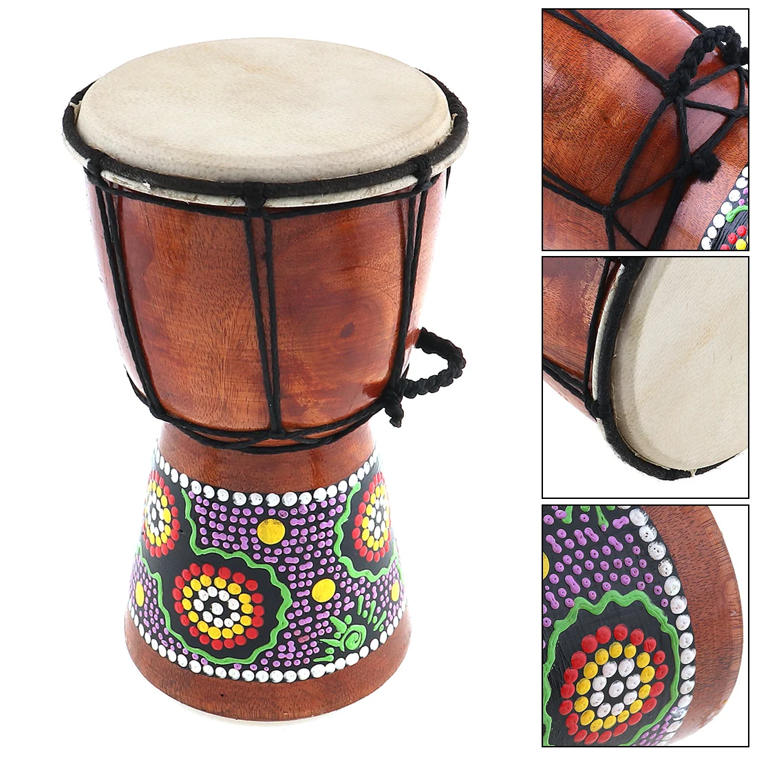 4 дюймов Профессиональный Африканский Djembe барабан дерево козья кожа хороший звук музыкальный инструмент
