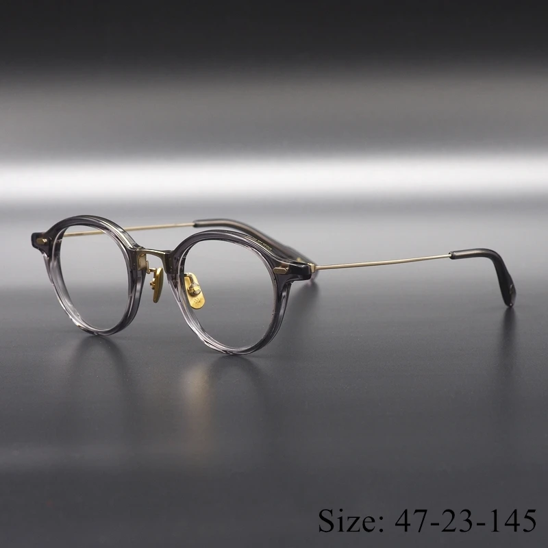 Оправа для очков Мужская/женская из чистого титана лёгкая винтажная в круглой