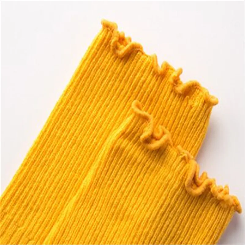 Однотонные носки до колен для девочек полосатые детские длинные зимние теплые