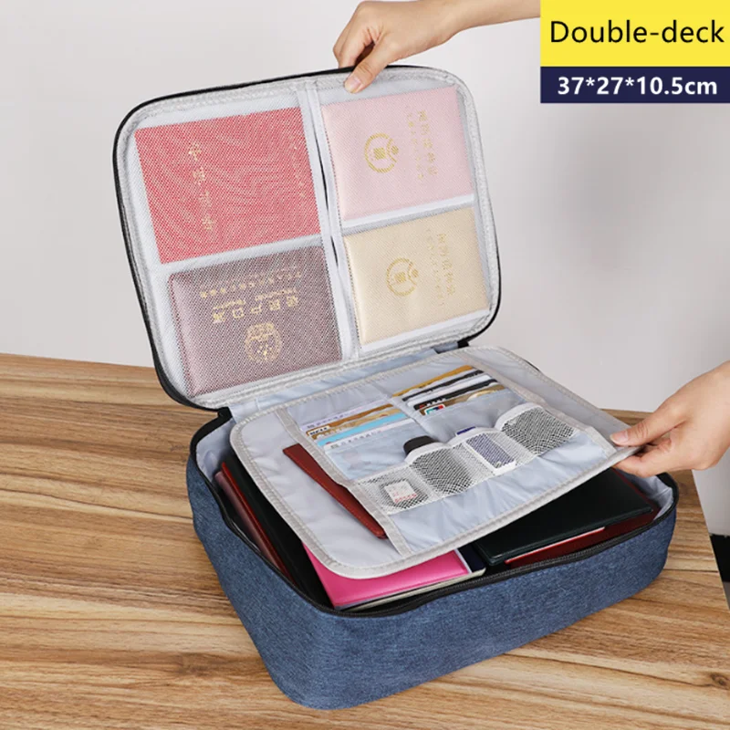 

Document Bag Large Capacity Travel Passport Wallet Card Organizer Men's Business Waterproof Storage Pack Home Accessories Item