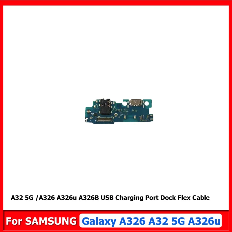 

USB-коннектор для зарядного порта, гибкий кабель для передачи данных для Samsung A32 5G A326 A326u с разъемом для наушников, запасные части для платы