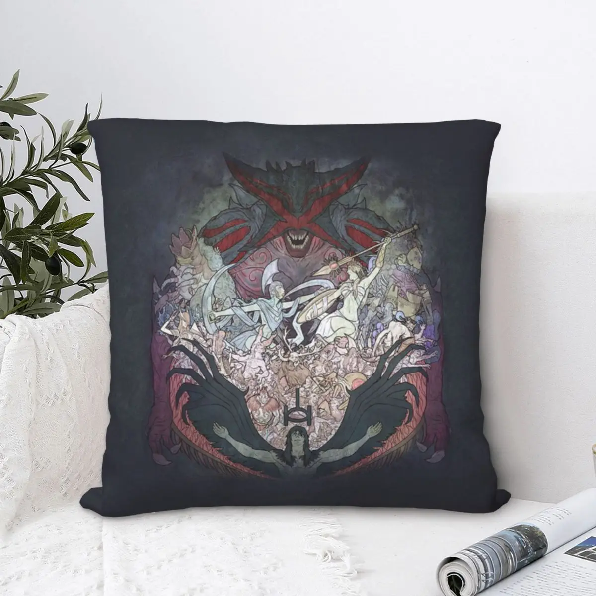 

Drawing Throw Pillow Case Path of Exile Templar Monk Role Playing Game Backpack Coussin Case DIY Printed Cool For Chair Decor