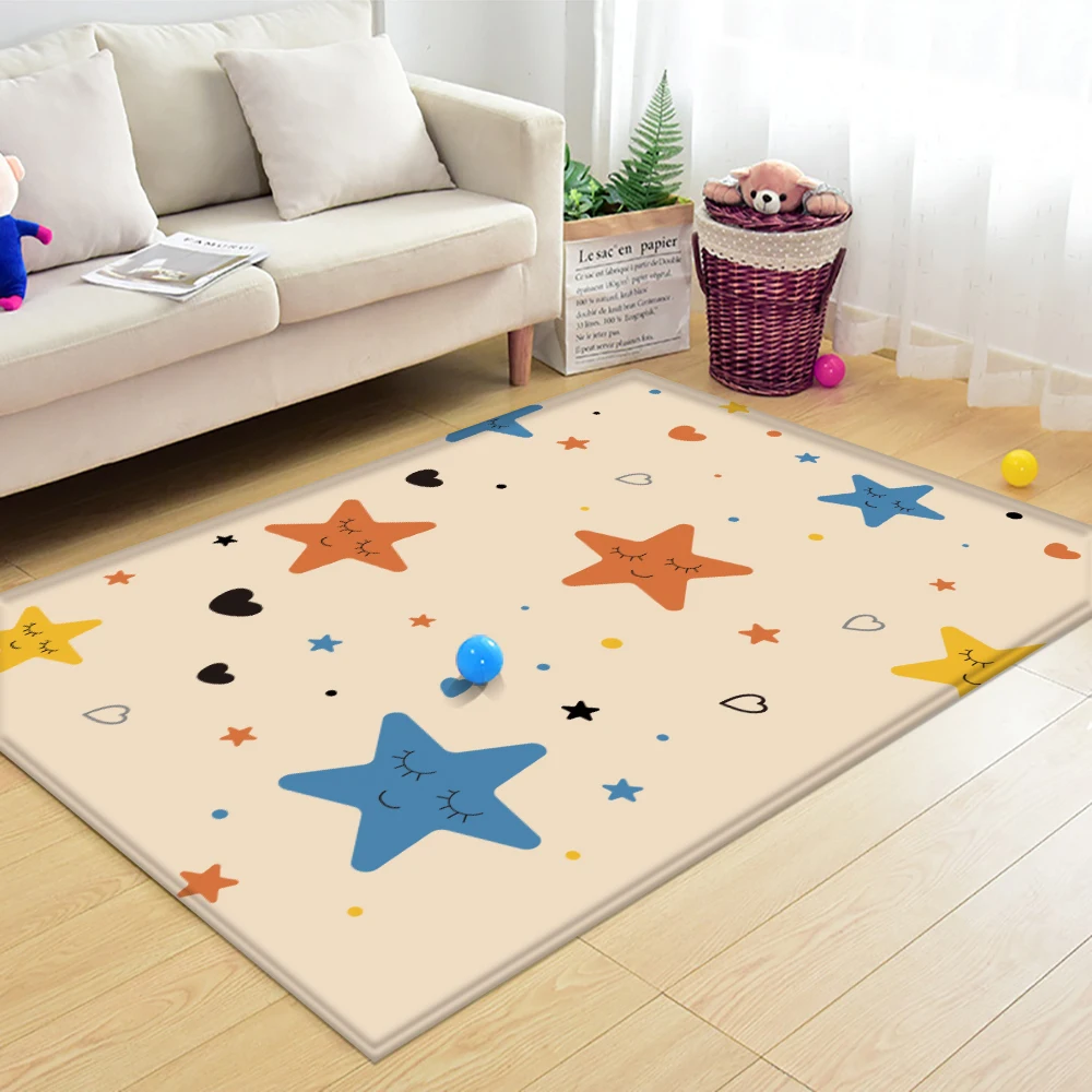 Модные стильные детские коврики фланелевый ковер с рисунком звезды и улыбки