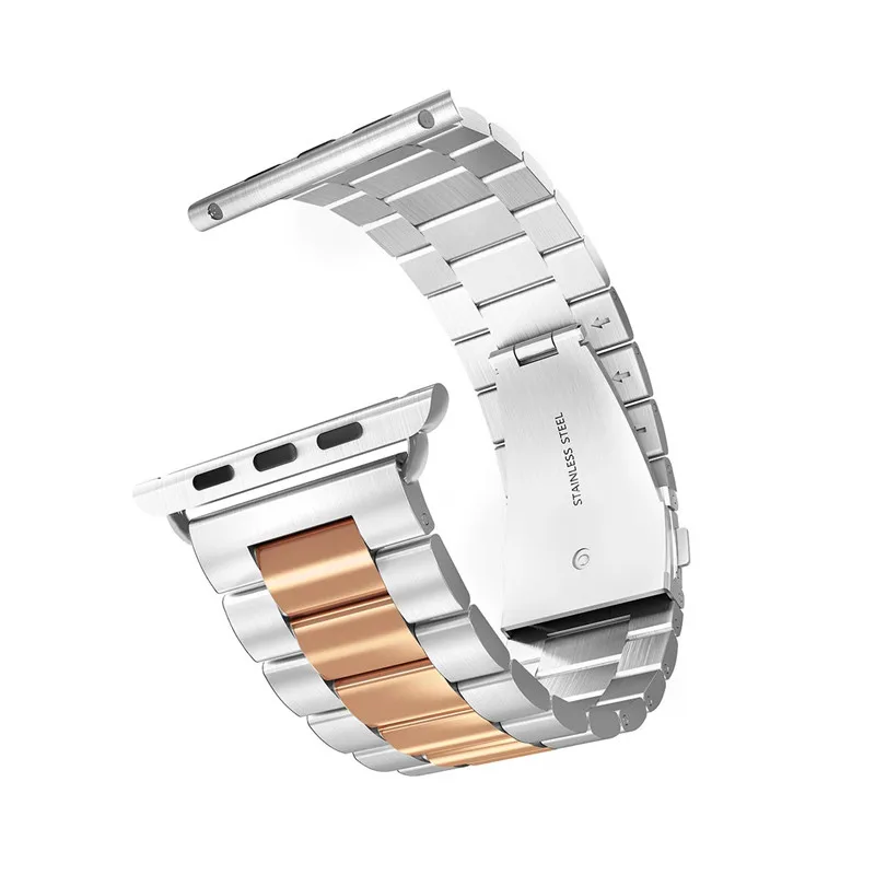 Ремешок из нержавеющей стали для наручных часов совместим с Apple watch series 5 4 40 мм 44