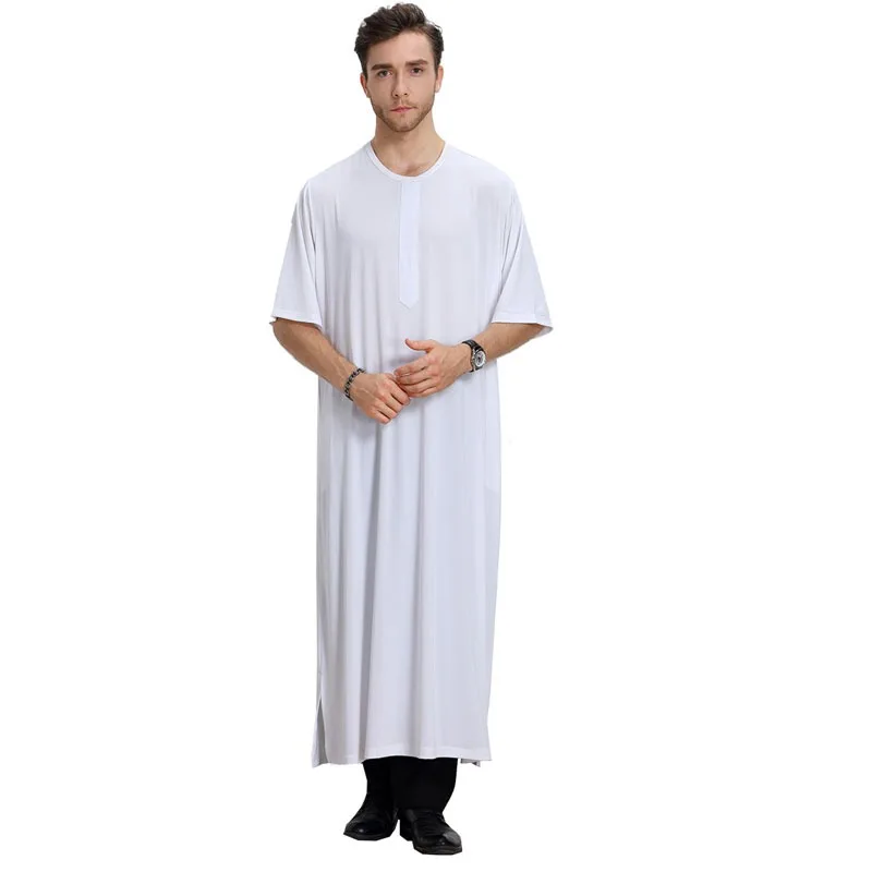 Новый мусульманский мужской Арабский исламский кафтан Jubba Thobe с рукавом до локтя