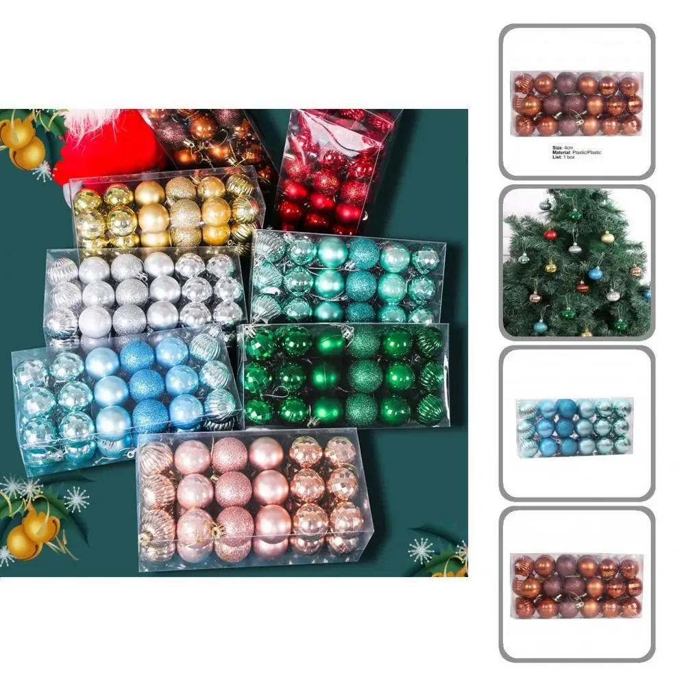 

36Pcs/Set Convenient Portable Lightweight Beautiful Glitter Hanging Ball Decor for Gifts Ball Pendant Decor Hanging Decor