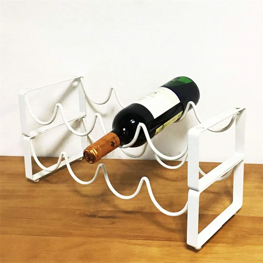 

4 Bottle Rack Stackable Durable And Stable Non-slip Wine Rack Countertop Cabinet Wine Holder Storage Stand Wine Bottle Shelf