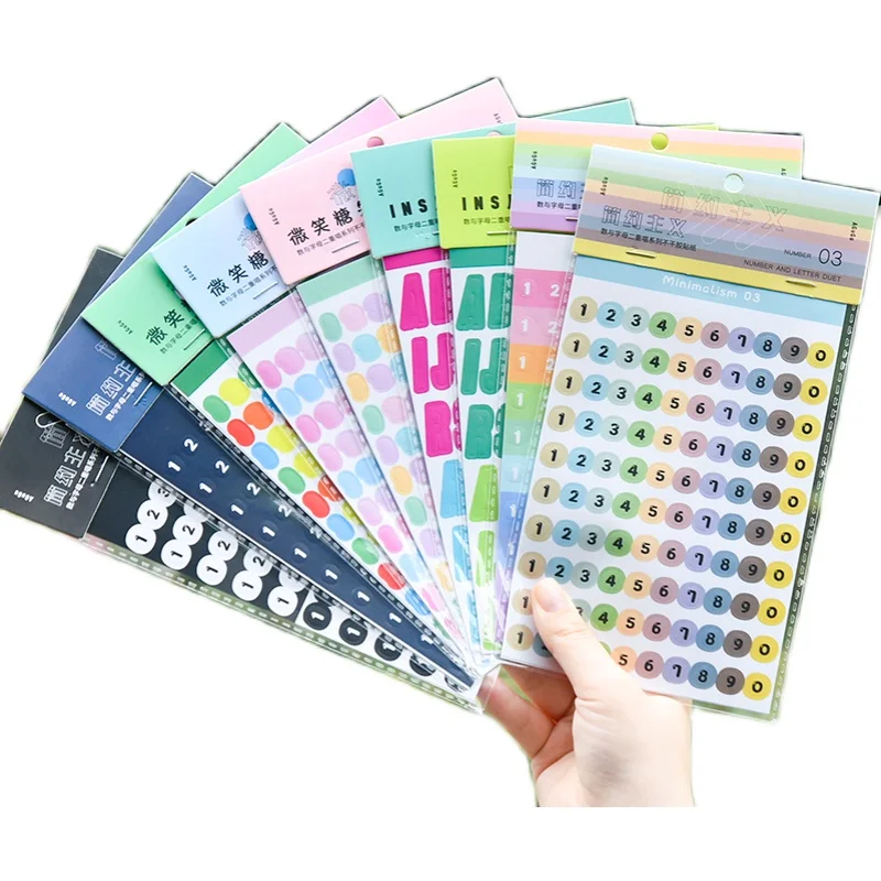 

2 Sheets Numbers And Letters Duet Series Stickers DIY Decorative Stickers Basic Small Fresh Collage Journal Stationery Supplies