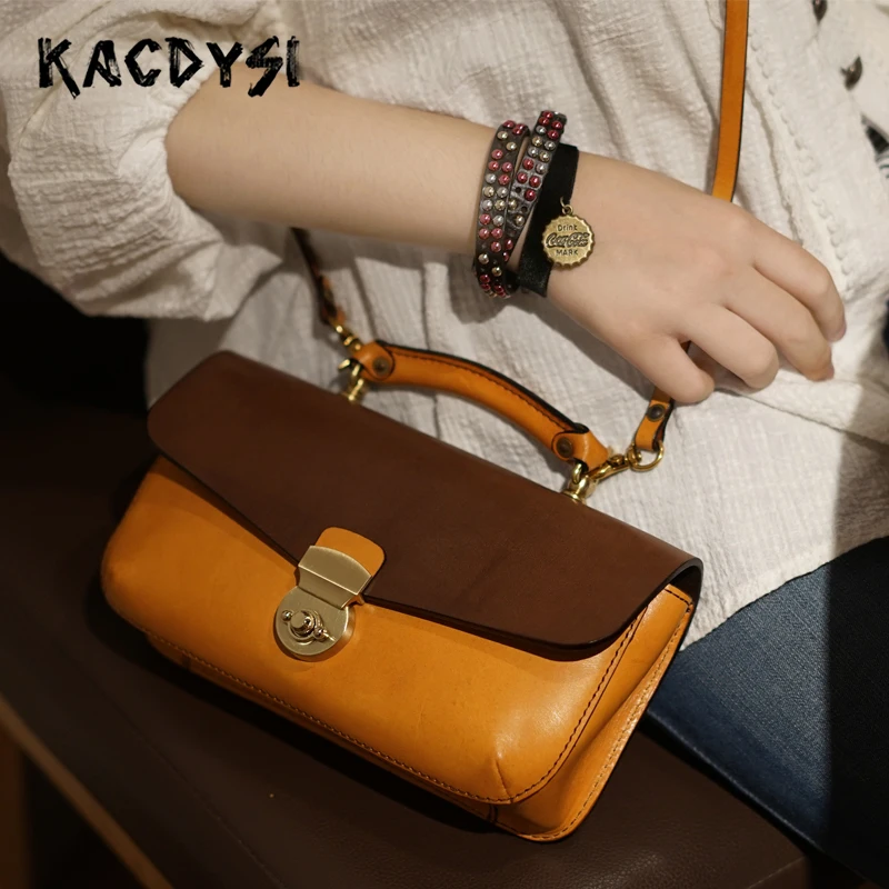 Дизайнерская маленькая дамская сумочка из натуральной кожи саквояж на плечо в