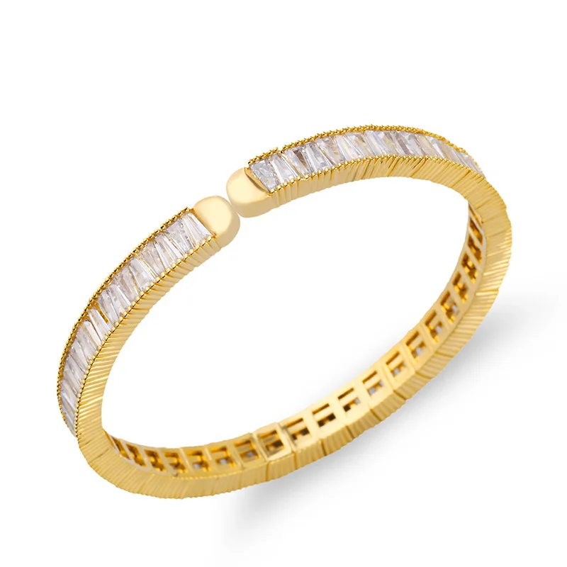

Hot LINKS CHAIN New Exquisite Diamonds Zircon Charm Bracelet Female Bangle Handmade Fashion Jewelry B31