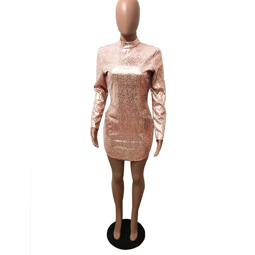 Wjustforu сексуальное клубное мини-платье с блестками женское облегающее платье
