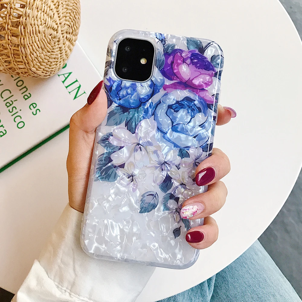 f Чехол для телефона LOVECOM для iPhone 11 Pro Max XR XS Max 6 6S 7 8 Plus X Dream Conch Глянцевая мраморная мягкая IMD задняя крышка на весь корпус подарки - Цвет: f