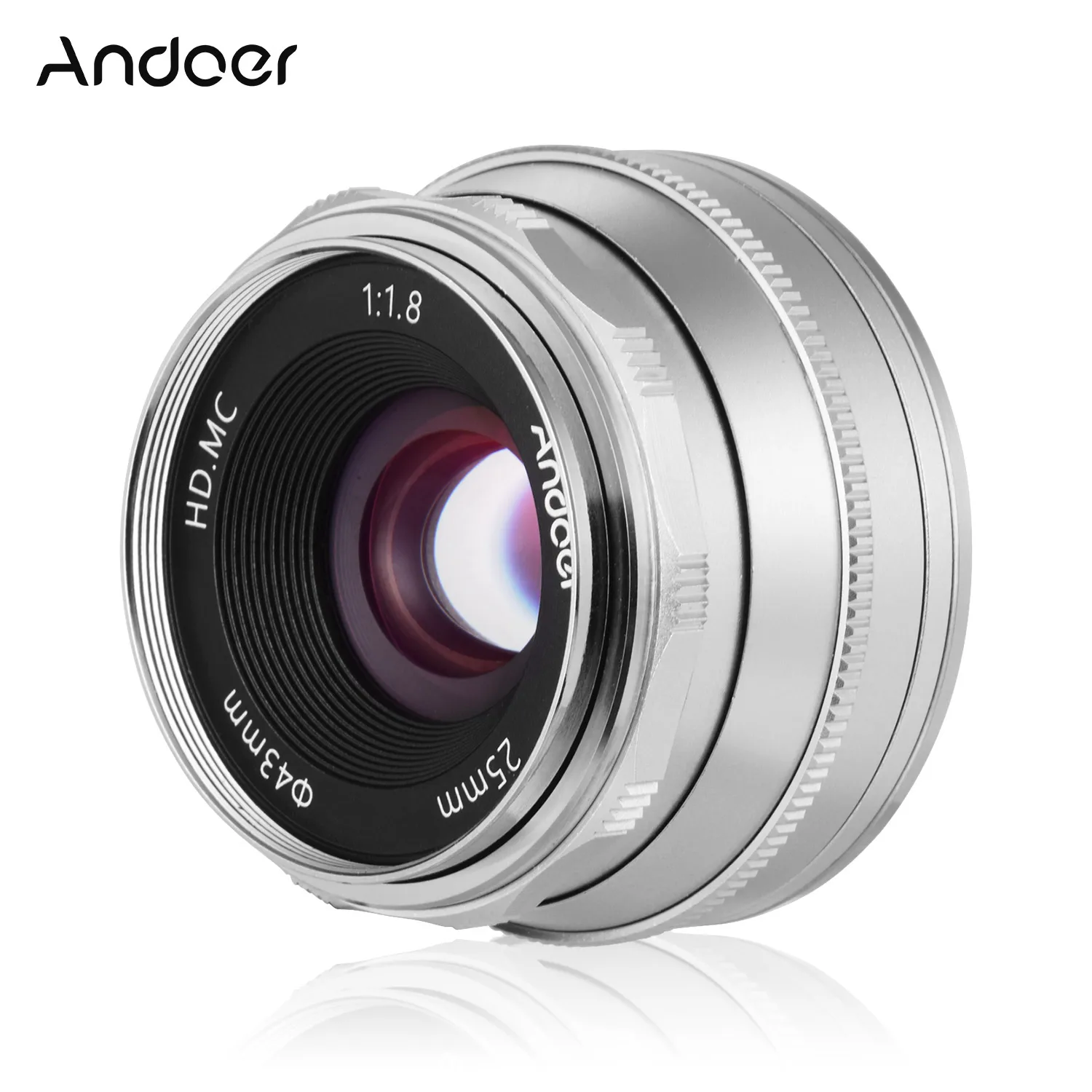 Andoer 25 мм F1.8 ручная фокусировка объектива Большая диафрагма беззеркальная камера