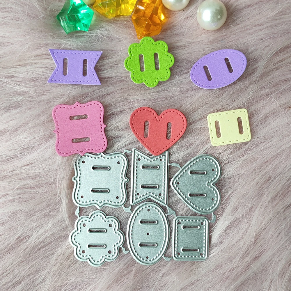 

New 6 pcs buttons metal cutting die mould scrapbook decoration embossed photo album decoration card making DIY handicrafts