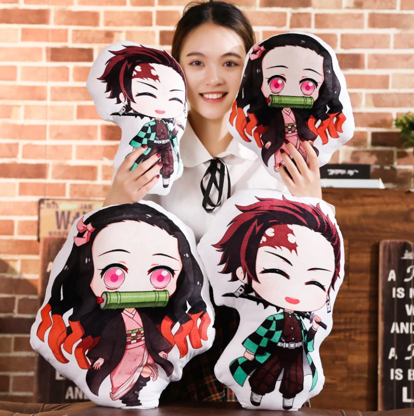 Подушка с принтом аниме Kimetsu no Yaiba плюшевая игрушка Kamado Tanjirou Nezuko Q veision подушка
