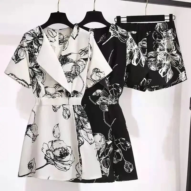 Летний женский костюм новинка 2021 модное Трендовое свободное шифоновое платье в