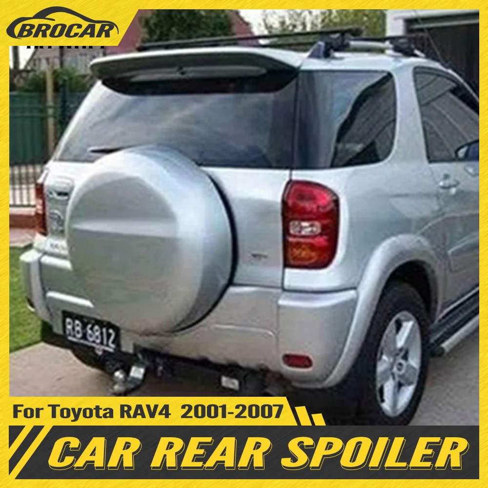 Серебряный спойлер для Toyota RAV4 RAV 4 2001-2007 неокрашенный праймер из АБС-пластика