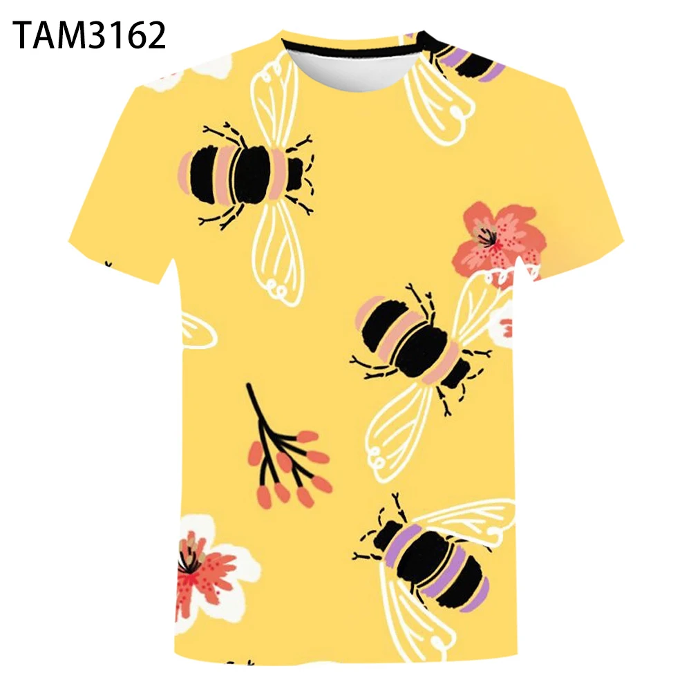 

Bee 3D Printing Men's And Women's Leisure Youth Summer Short Sleeve Cotton Comfortable T-Shirt Children's Personality Original