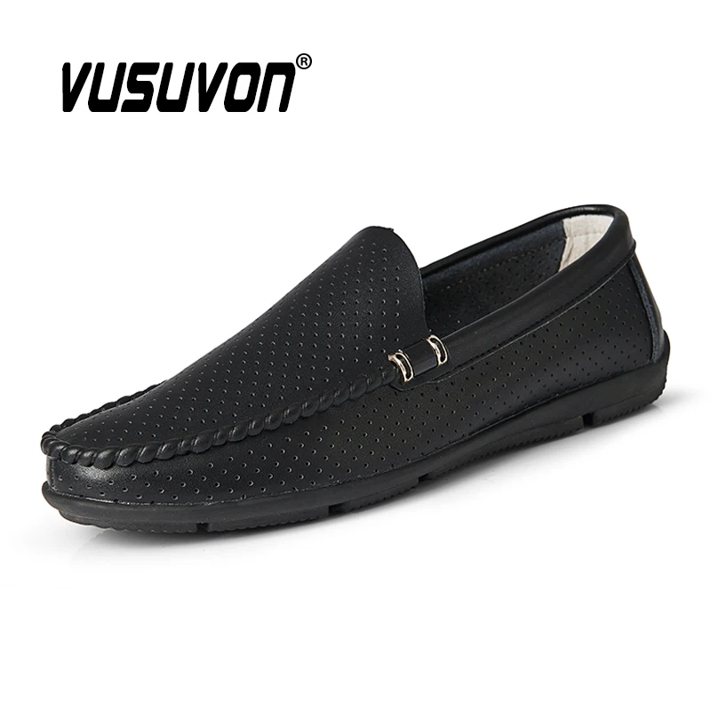 Luxury Men Casual Shoes Fashion Mens Loafers Genuine Leather 2020 Summer Moccasins Slip On Driving Flat for Male | Обувь