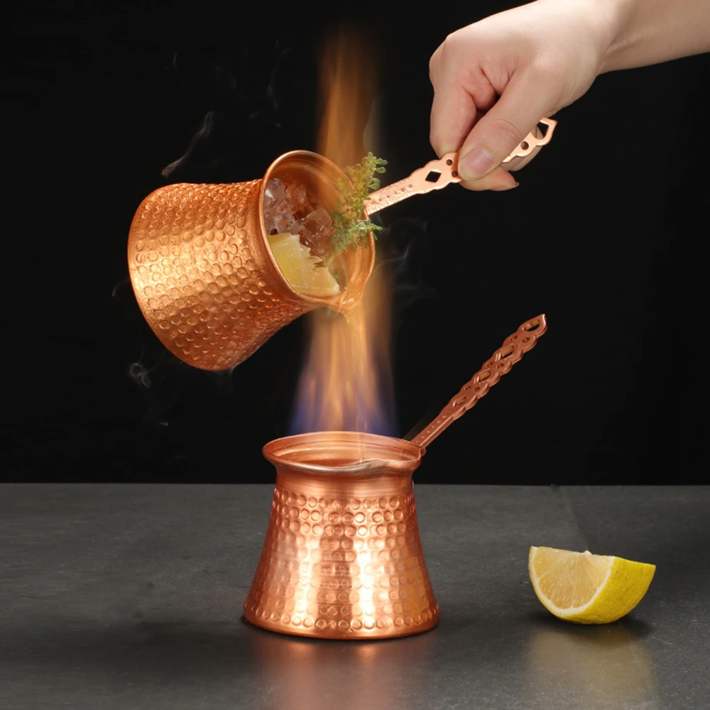 

Hammered Turkish Coffee Pot Milk Heating Pot Cocktail Mule Cup Moscow Water Glass Turkish Copper Wine Glass Kitchen Bar Tool
