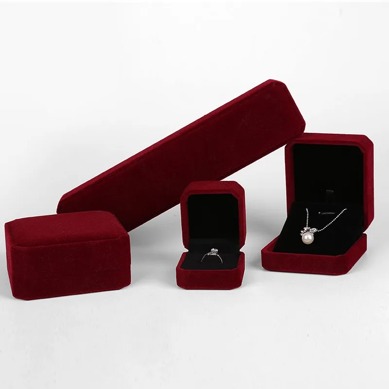 

5pcs/lot New Jewelry Box of Ring Bracelet Flannel Jewelry Pendant Gift Necklace Bxoes