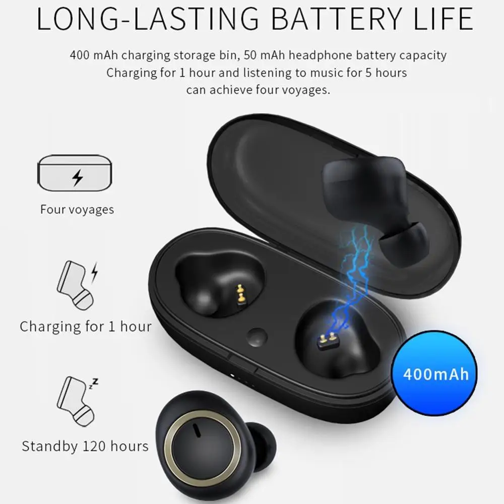 JAGETTE Mini Dual V5.0 беспроводные наушники Bluetooth 3D стерео звук с двойным микрофоном и