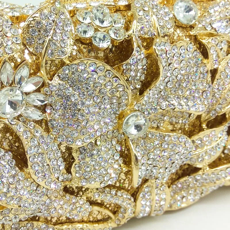 Женский клатч с кристаллами в металлической коробке для свадьбы|party clutch|rhinestone