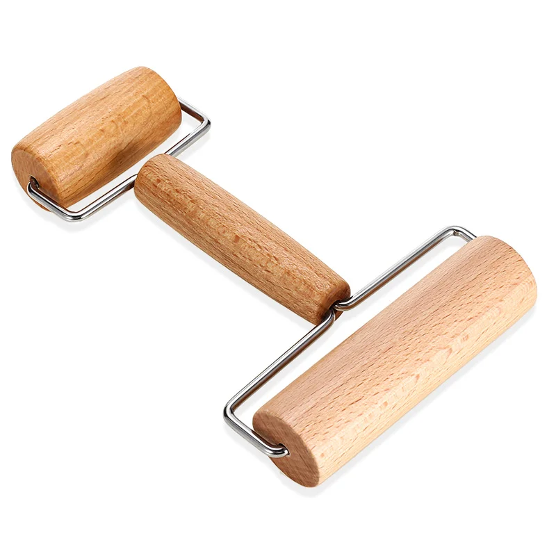 Pastry Wooden Rolling Pin Pizza Dough Roller Home Kitchen Pie Bread Baking Tool JS23