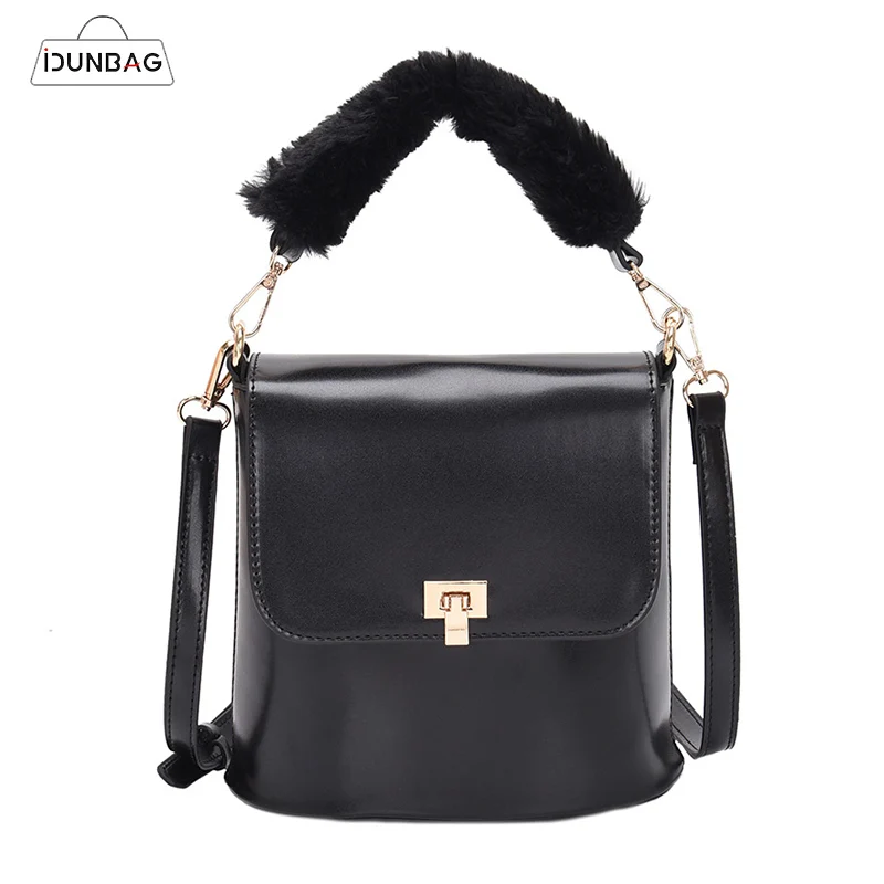 Ретро твердые сумки ведро женская откидывающаяся щеколда сумка из искусственной