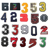 1pcs towel chenille 3d digital number1234567890 english letter patch embroidered decal childrens wear name diy stripe