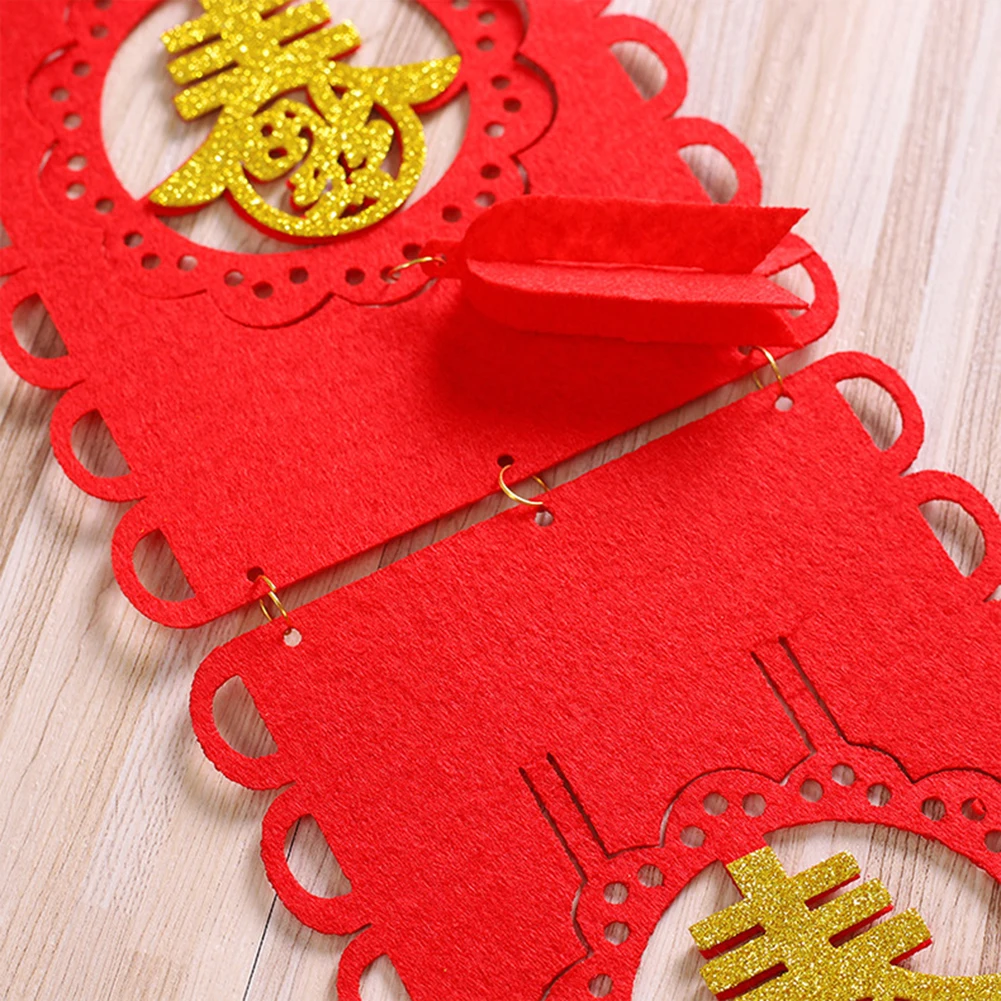 

4 Sets Fu Character Hanging Garland Spring Festival Decoration Good Luck Hanging Decor 2021 New Style