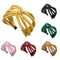 women headband twist hairband bow knot cross tie cloth headwrap hair band hoop