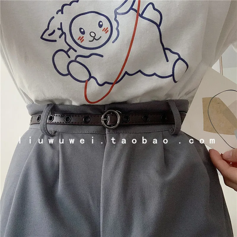 

INS Style Punk Small Women's Full Hole European and American Fashion Dress Suit Jeans Belt Narrow Decoration